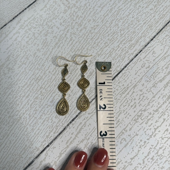 Anna Beck Triple Drop Sterling Gold Plated Earrings - Picture 4 of 4